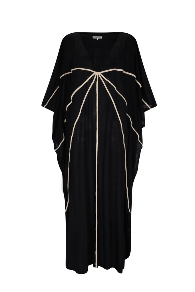 Black Braided Front Kaftan