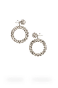 Platinum Silver Double Hoop Earring