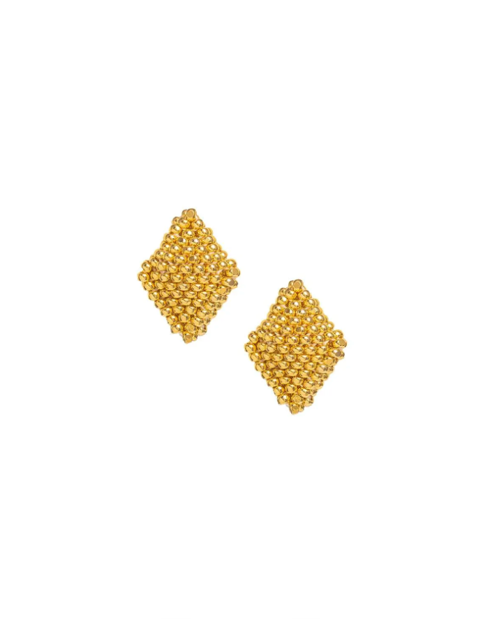 ABS086 Gold Broquel Earrings