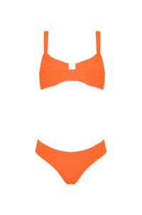 Textured Wave Sunset Orange Majestic Bikini Set