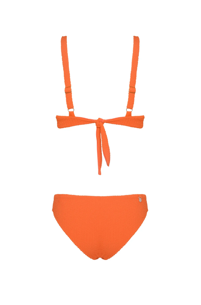 Textured Wave Sunset Orange Majestic Bikini Set