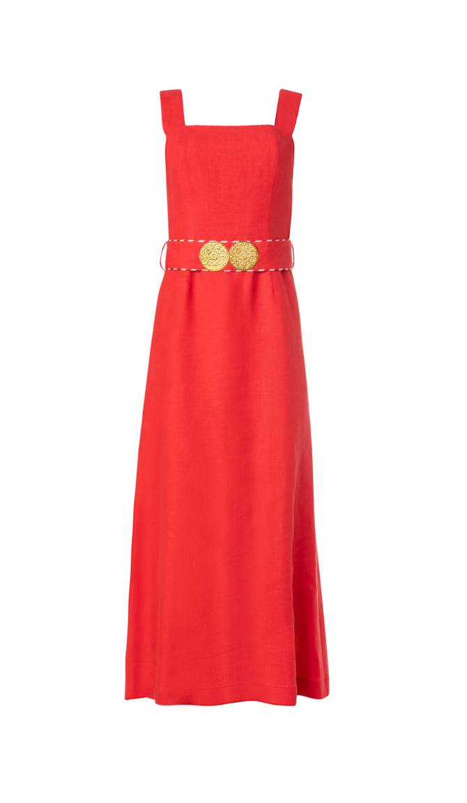 Nonika Long Dress With Golden Buckles