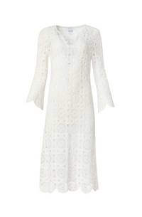 Avra Crochet Midi Dress Off White