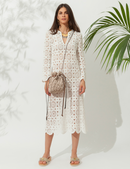 Avra Crochet Midi Dress Off White