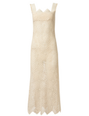 Aphrodite Crochet Midi Dress Sand