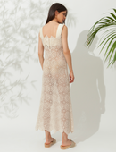 Aphrodite Crochet Midi Dress Sand