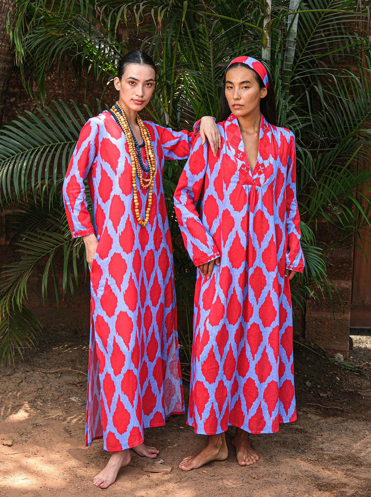 Sapphire Long Red Kaftan