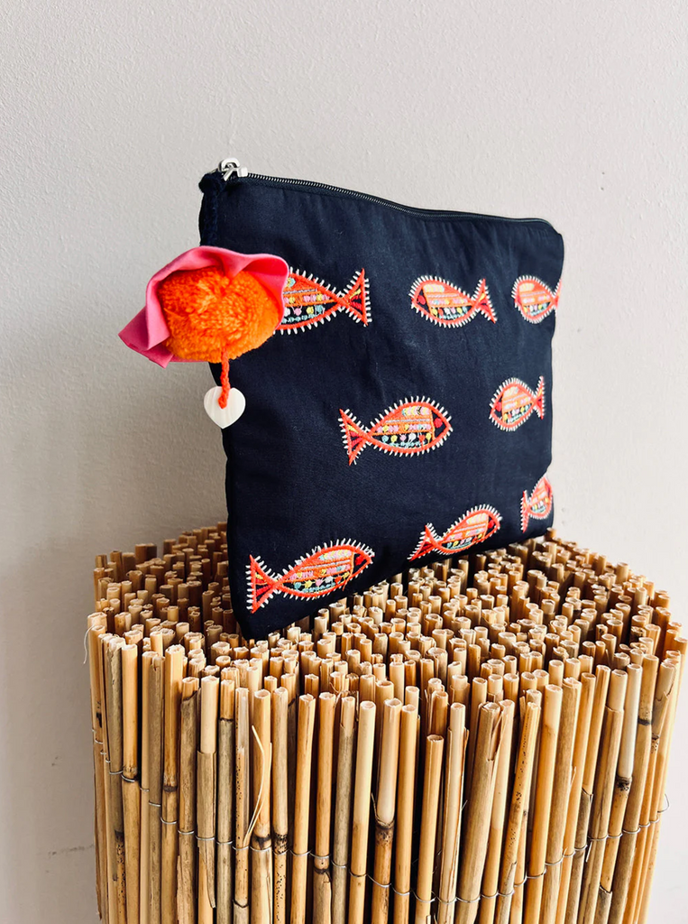 Ortiga Navy Red Fish Bag