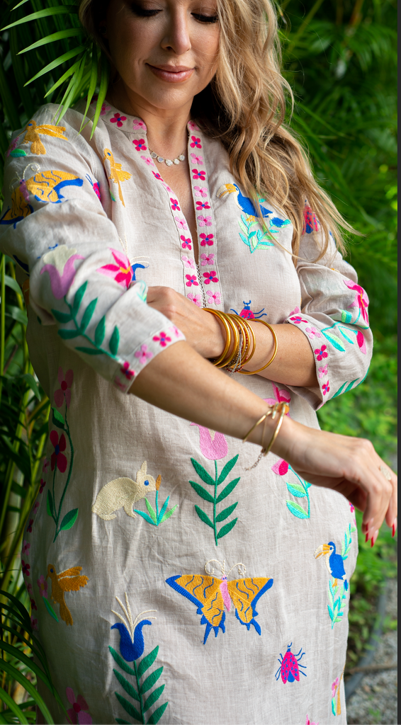 Sapphire Long Mexican Kaftan