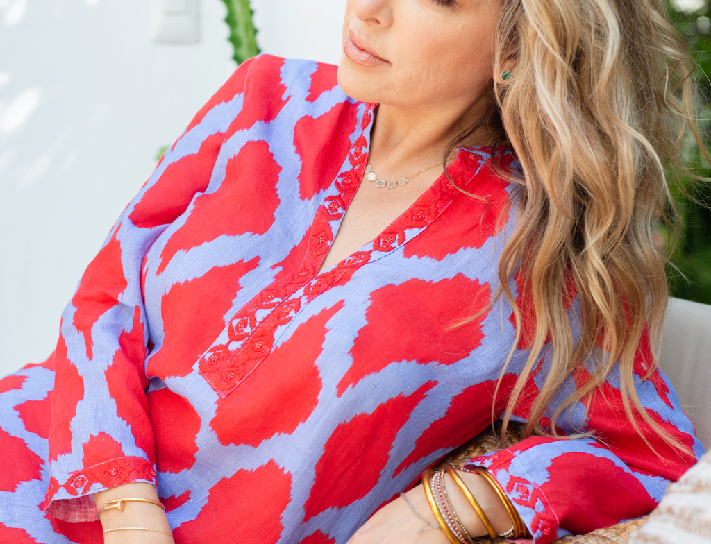 Sapphire Short Red Kaftan