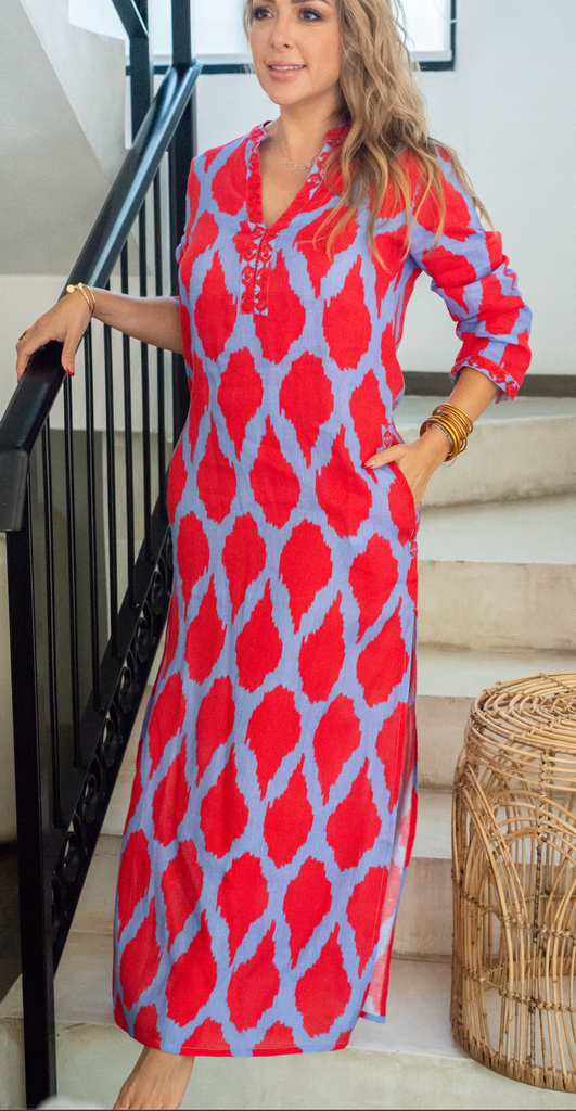 Sapphire Long Red Kaftan