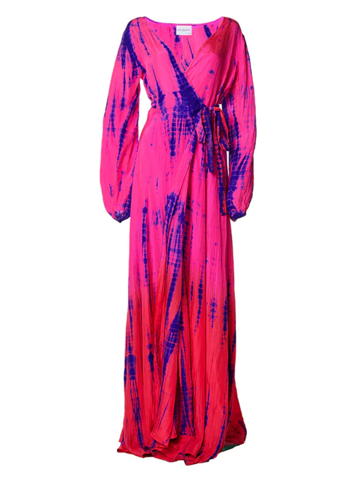 AKSWD1 Long Sleeve Wrap Dress Fuchsia/Orange