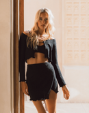 Madu Black Knit Mini Skirt