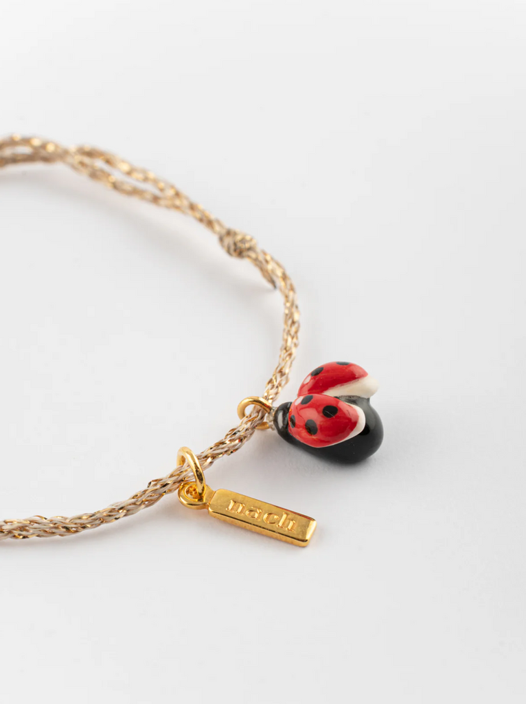 Ladybug Gold Rope Bracelet