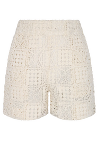 Ecru Crochet Beach Shorts