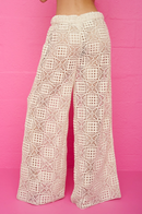 Ecru Crochet Beach Pants