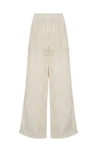 Ecru Crochet Beach Pants