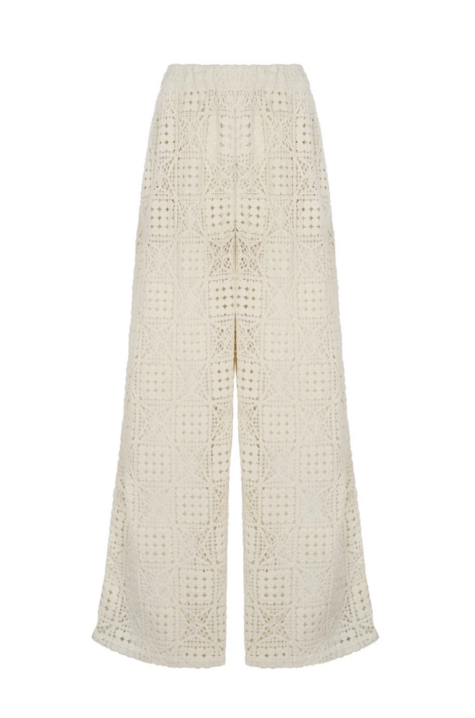 Ecru Crochet Beach Pants