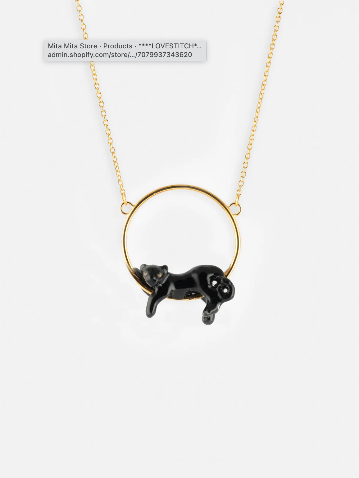 Lying Black Panther Necklace