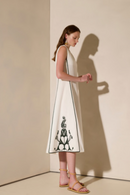 Areti Off White Olive Midi Dress