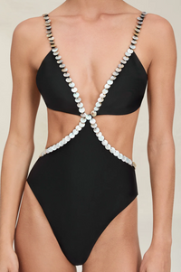 Jacquelyn Black Shell One Piece