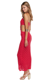 Lucinda Red Flower Dress