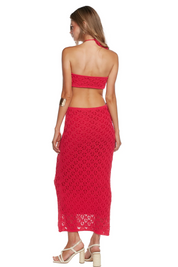 Lucinda Red Flower Dress