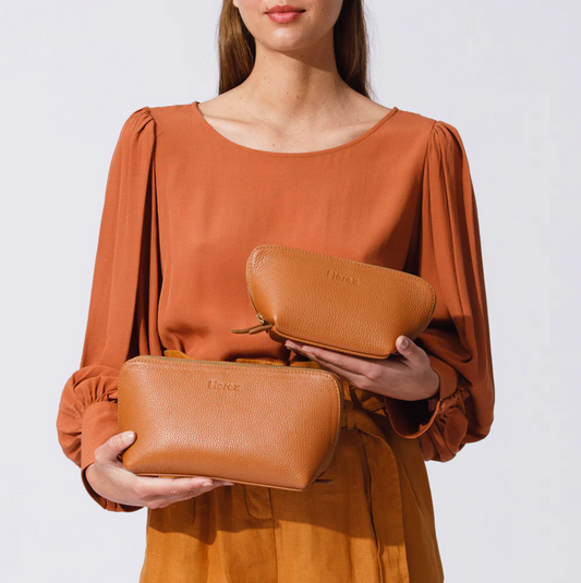 Leather Set Pouch Caramel