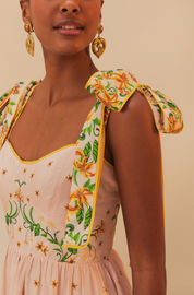 Botanical Beauty Pink Midi Dress