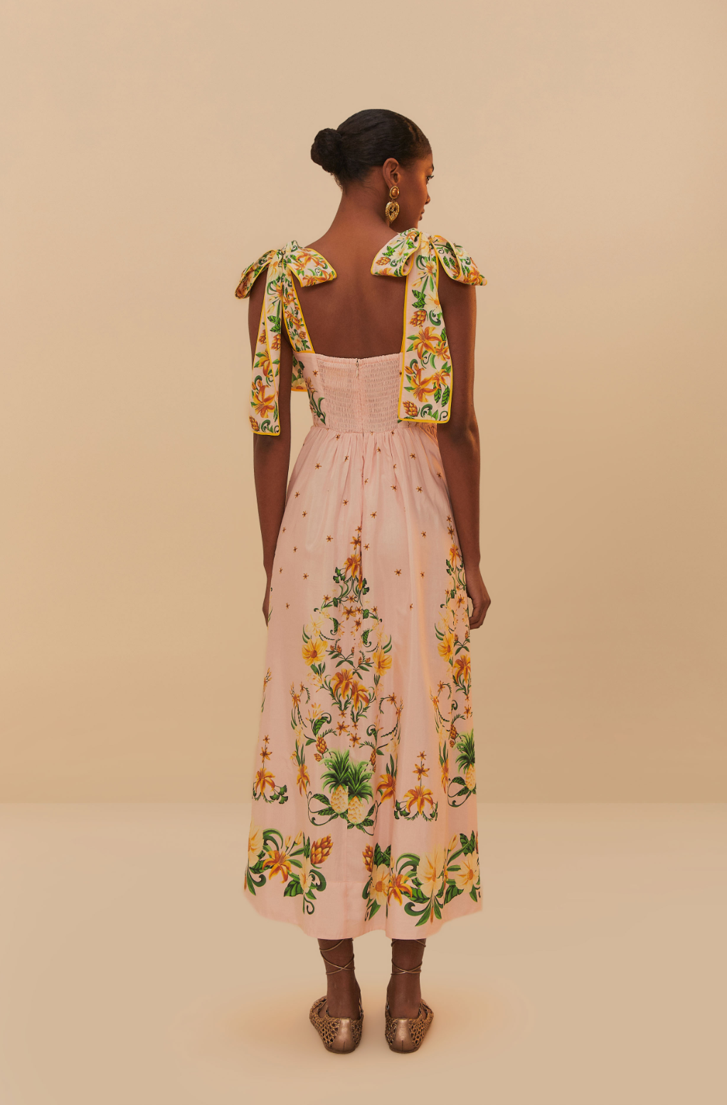 Botanical Beauty Pink Midi Dress