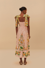 Botanical Beauty Pink Midi Dress