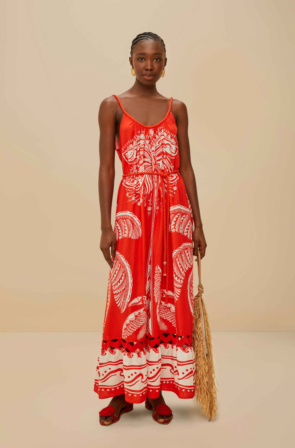 Majestic Tree Red Maxi Dress