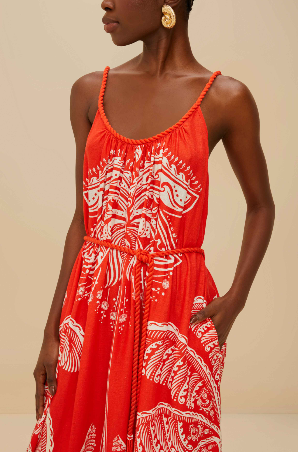 Majestic Tree Red Maxi Dress