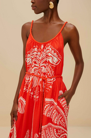 Majestic Tree Red Maxi Dress