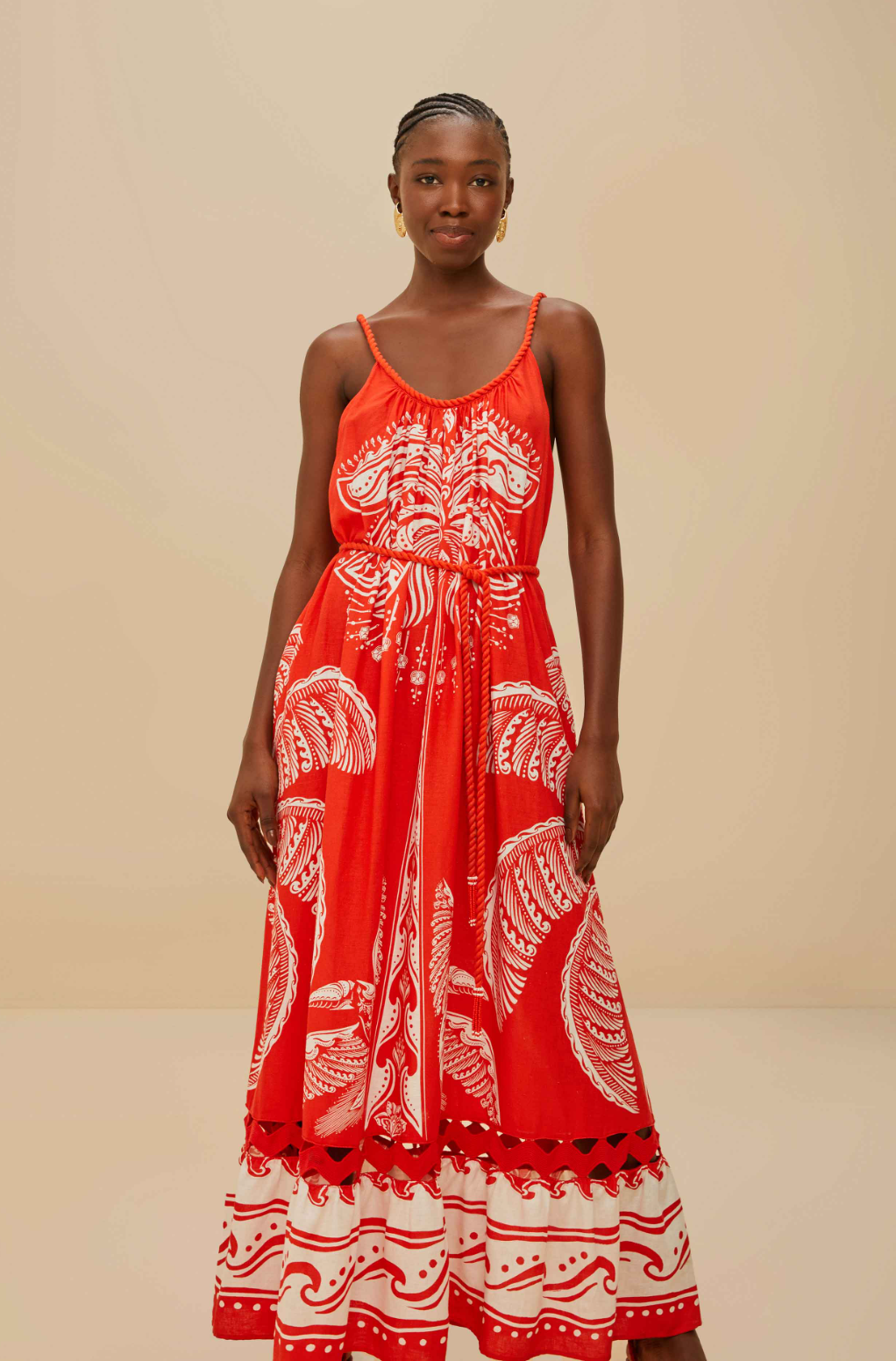 Majestic Tree Red Maxi Dress