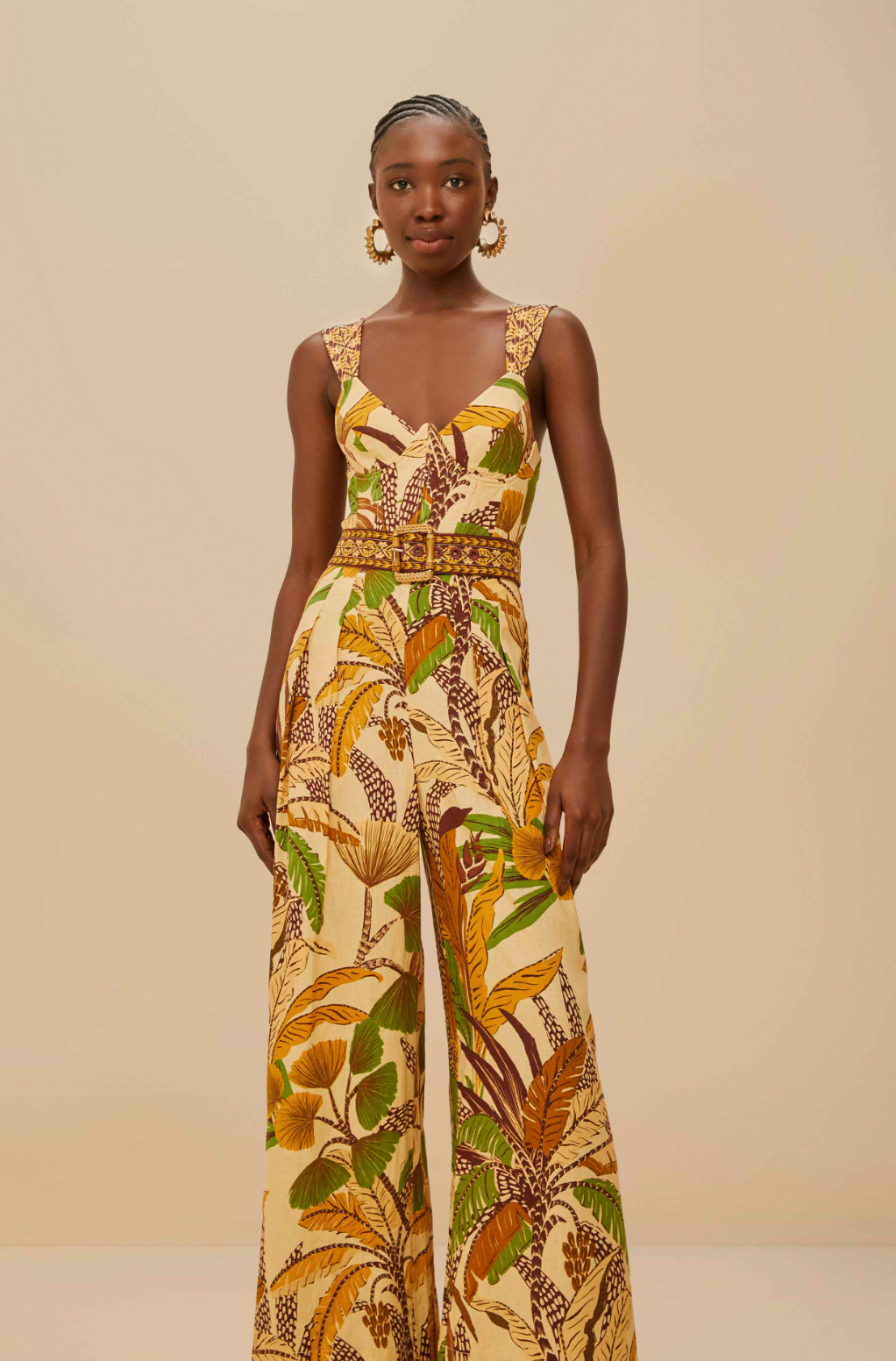Foliage Sand Jumpsuit