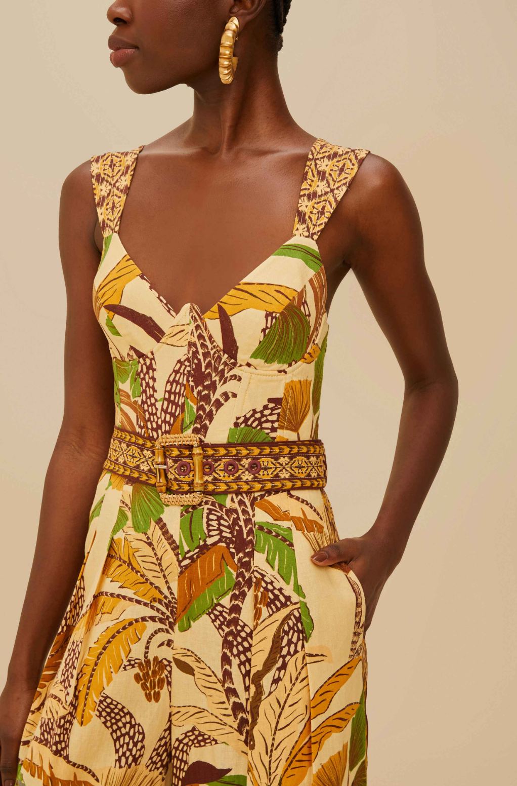 Foliage Sand Jumpsuit