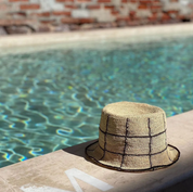 Cruz Packable Natural & Black Lines Hat