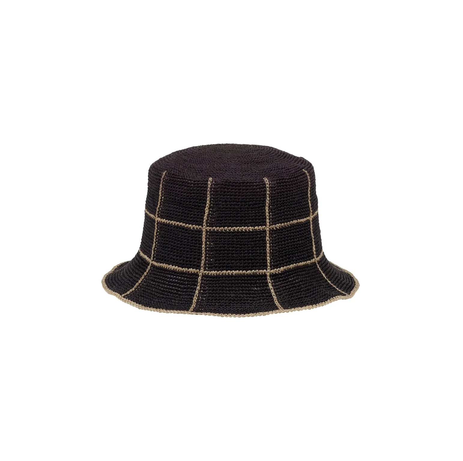 Cruz Packable Black  & Natural Lines Hat