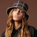 Cruz Packable Black  & Natural Lines Hat
