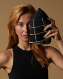 Cruz Packable Black  & Natural Lines Hat
