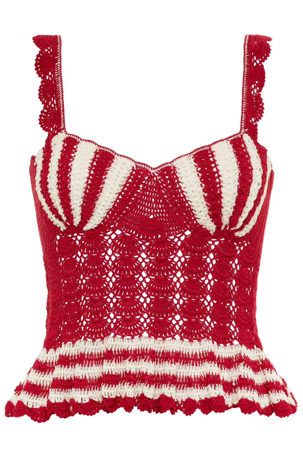 Shell Crochet Red Top