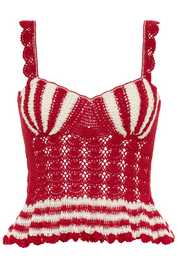 Shell Crochet Red Top