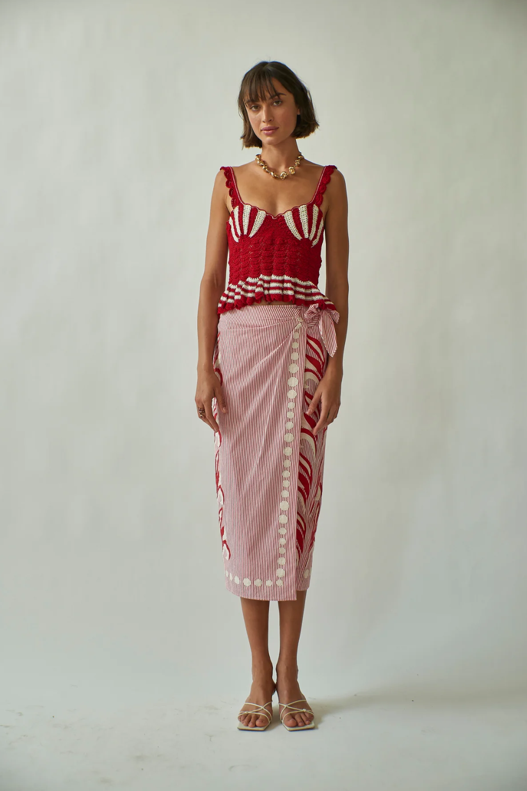 Shell Crochet Red Top