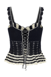 Shell Crochet Navy Top