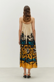 Warmth Blue Camel Dress