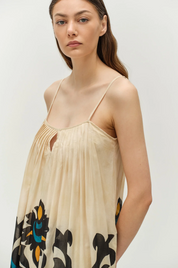 Warmth Blue Camel Dress