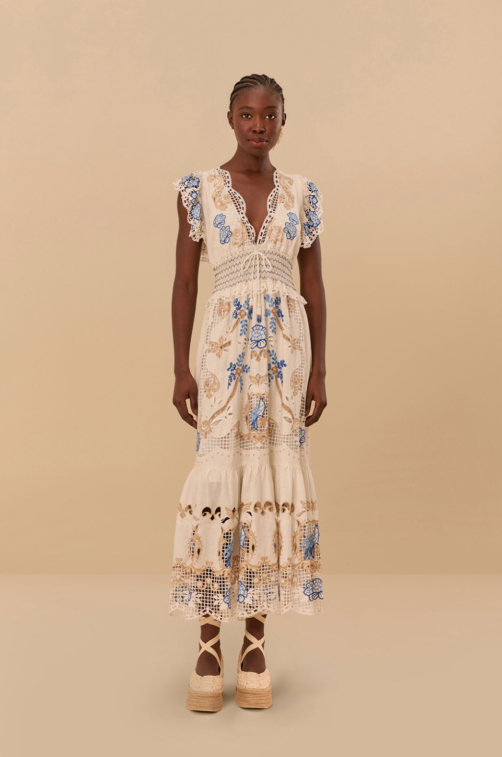 Romantic Off White Maxi Dress