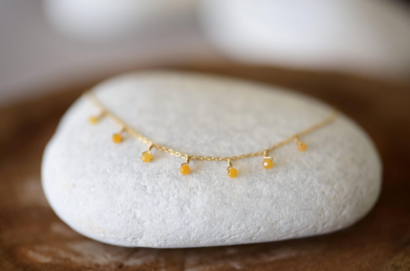 LC032 7 Orange Calcite Necklace