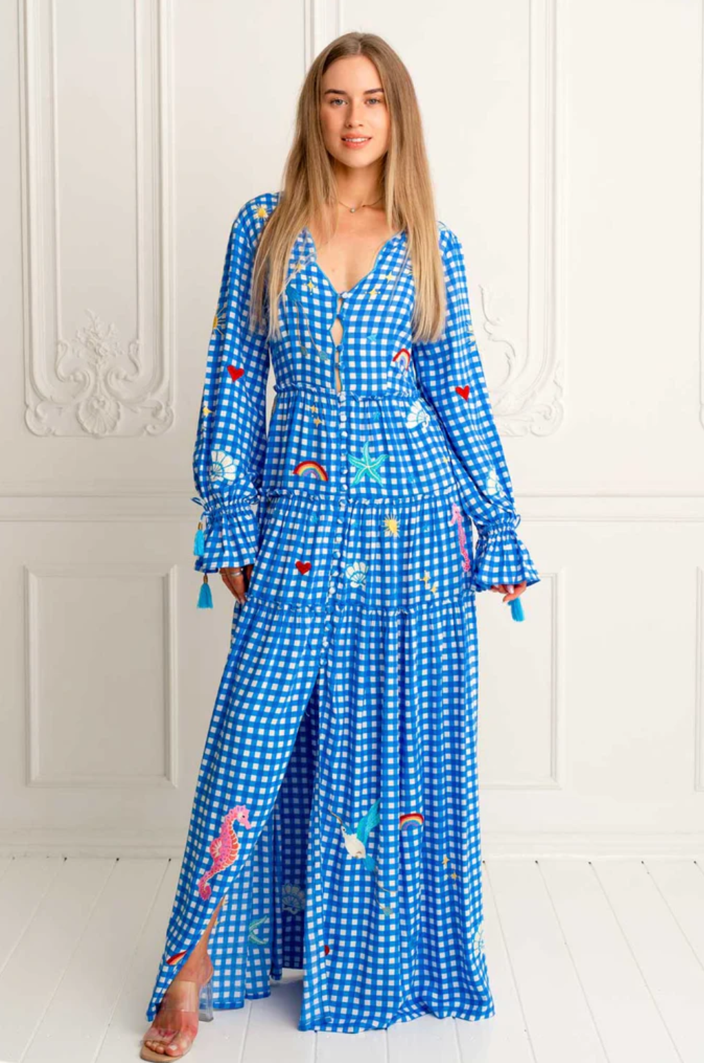 Paradisiacal Button Up Maxi Azure